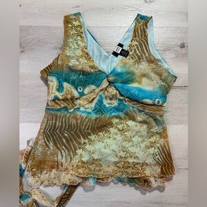 Studio 1940 V-Neck Babydoll Fairycore Sleeveless Blouse, Size XL